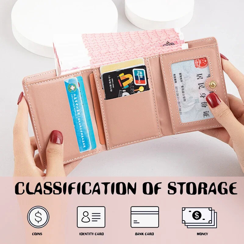 Ženski slatki mali dinosaurusi s kopčom za novčanik Sklopivi novčanik za djevojčice Dizajnirana torbica od pu kože za novčiće Ženski držač kartica