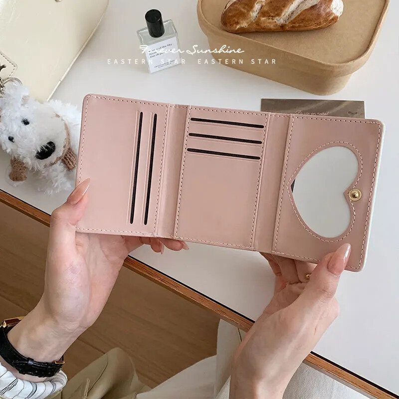 Poșetă cu arc de modă coreeană pentru fete, simplitate, culoare solidă, carte de identitate, carte bancară, portofel, portabil, de călătorie, pentru femei.