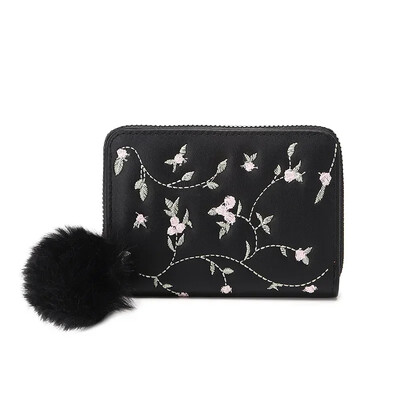 Uus tikitud rahakott naistele naiste mündikotid juuksekuuli tups PU nahast tõmblukk krediitkaardihoidja sidur rahakoti tasku