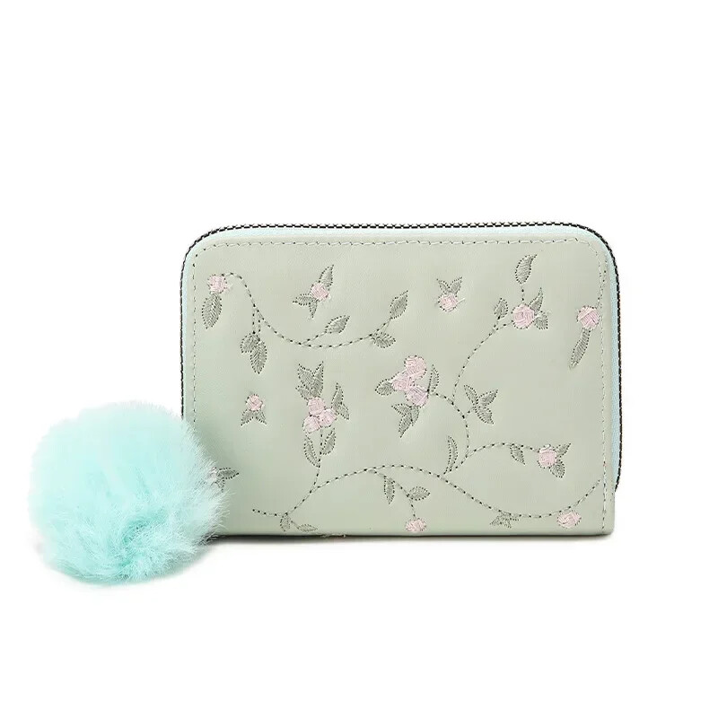 Uus tikitud rahakott naistele naiste mündikotid juuksekuuli tups PU nahast tõmblukk krediitkaardihoidja sidur rahakoti tasku