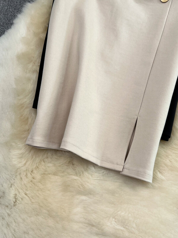 Fusta Midi Pelata Eleganta Femei 2024 Moda Vara Fuste Ocazional Lungime mijlocie OL Work Office