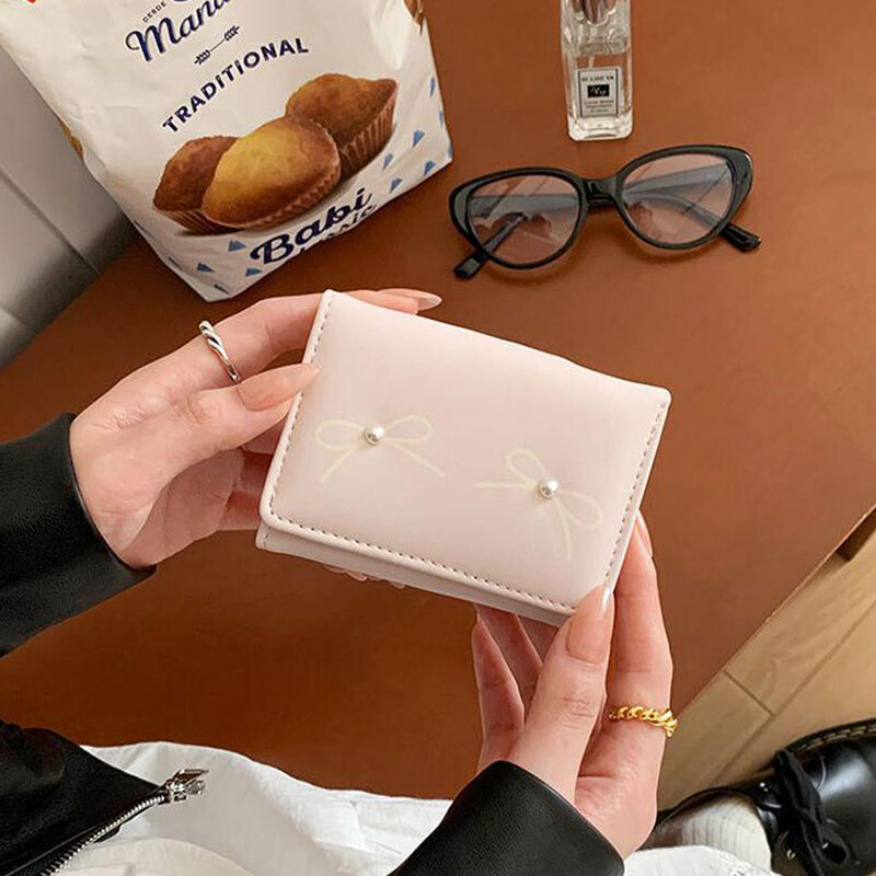 Papion la modă și versatilă Portofel pentru exterior pentru femei, drăguță cu perle