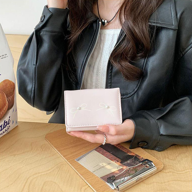 Papion la modă și versatilă Portofel pentru exterior pentru femei, drăguță cu perle