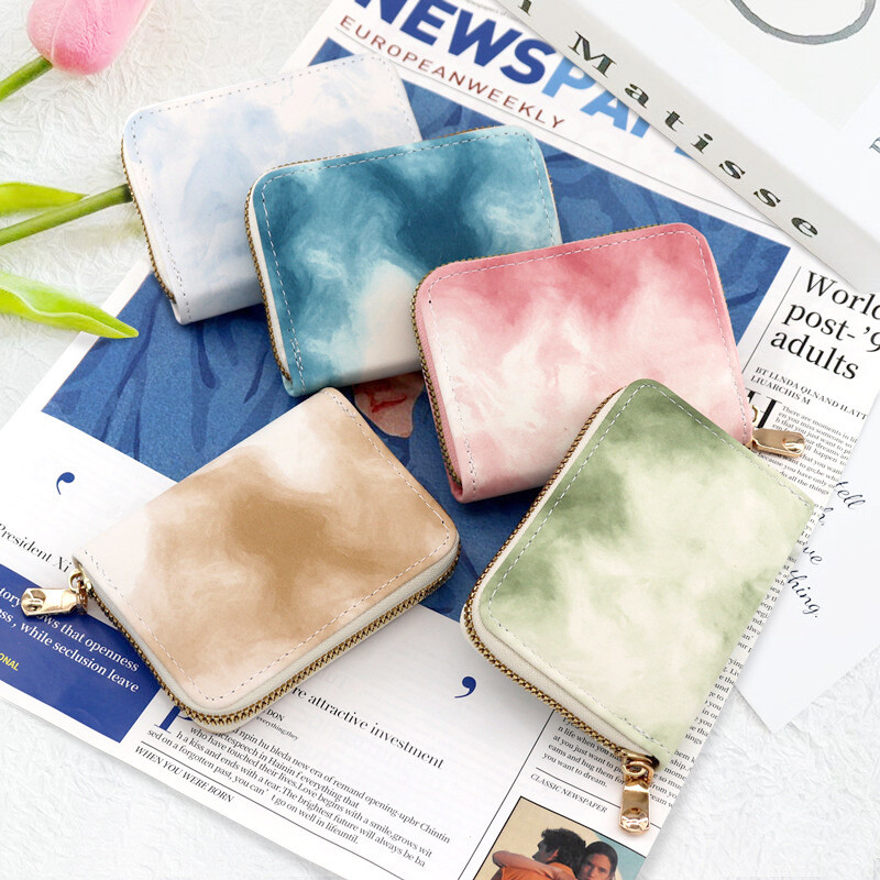 Noi femei ocazional suport carduri Multi-slot card fermoar portmoneu mic ambreiaj cerneală acordeon design feminin carduri de credit genți