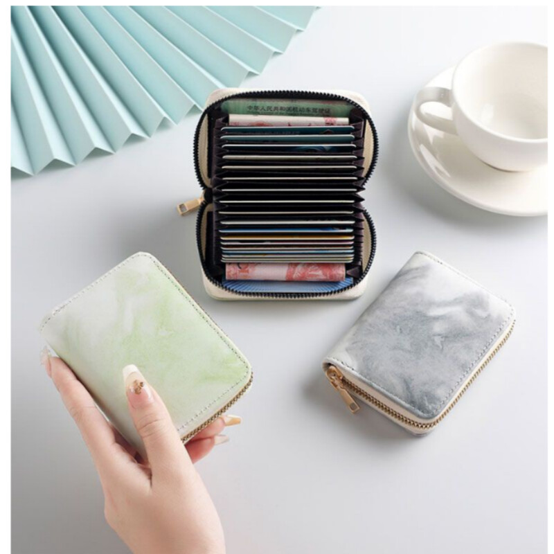 Noi femei ocazional suport carduri Multi-slot card fermoar portmoneu mic ambreiaj cerneală acordeon design feminin carduri de credit genți