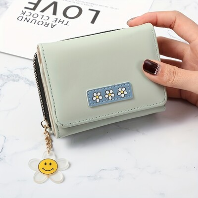 Mini jednobojni clutch novčanik, jednostavna torbica za novčiće, trostruki držač za kreditnu karticu