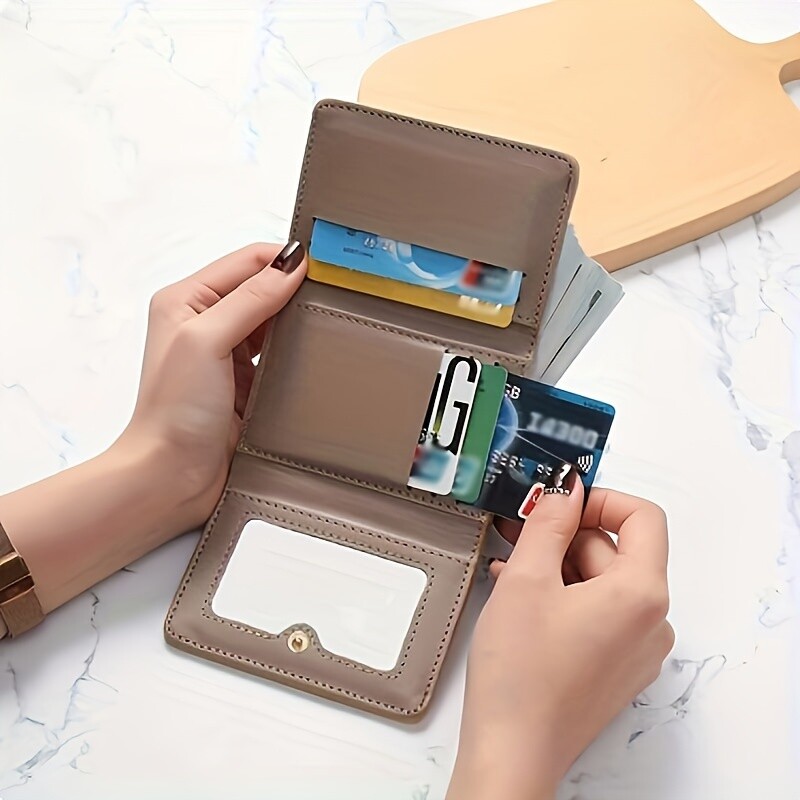 Mini jednobojni clutch novčanik, jednostavna torbica za novčiće, trostruki držač za kreditnu karticu