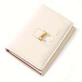 Mini kratki novčanik s uzorkom kawaii medvjeda, trostruka torbica za novčiće, jednobojni držač za kreditnu karticu