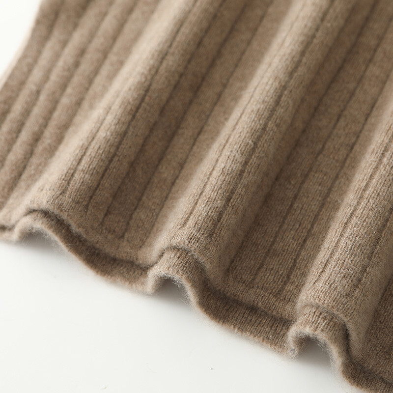 Ženska pletena suknja od 100% merino vune, elastični struk, ležerna, moderna, na pruge, novo jesen i zima 2024.