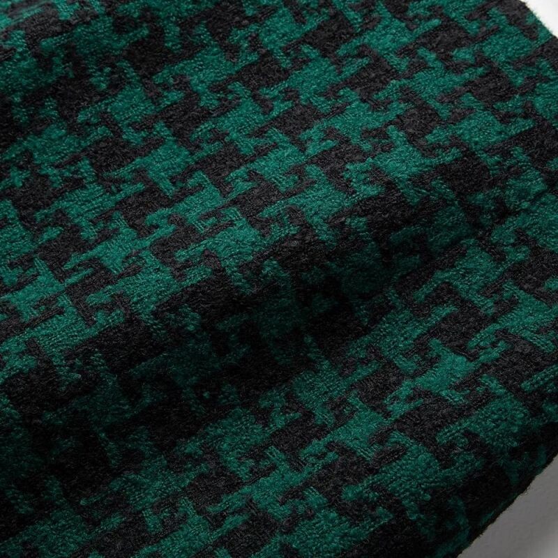 Fusta de damă din lână tricotată cu talie înaltă în carouri verde cu picioare de hâine Fuste lungi până la genunchi pentru îmbrăcăminte pentru femei Moda 2024