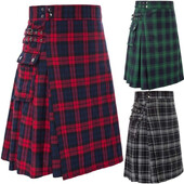 Muška kratka suknja Tradicionalni Highland Tartan Praktični kilt Muška suknja Vintage Kilt Škotska gotička punk moda Kendo džep