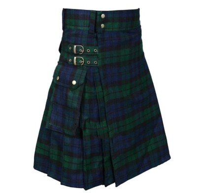 Muška kratka suknja Tradicionalni Highland Tartan Praktični kilt Muška suknja Vintage Kilt Škotska gotička punk moda Kendo džep
