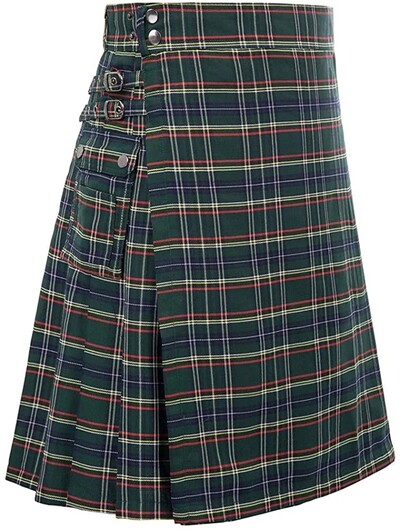 Muška kratka suknja Tradicionalni Highland Tartan Praktični kilt Muška suknja Vintage Kilt Škotska gotička punk moda Kendo džep