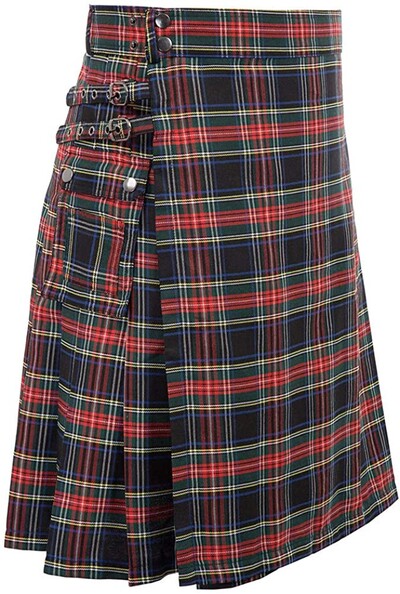 Muška kratka suknja Tradicionalni Highland Tartan Praktični kilt Muška suknja Vintage Kilt Škotska gotička punk moda Kendo džep