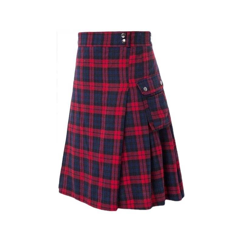 Muška kratka suknja Tradicionalni Highland Tartan Praktični kilt Muška suknja Vintage Kilt Škotska gotička punk moda Kendo džep
