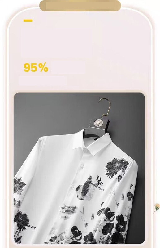 Cămașă casual subțire pentru bărbați, cu mâneci lungi și pictură cu cerneală, un nou brand la modă, cămașă casual business de modă pentru bărbați