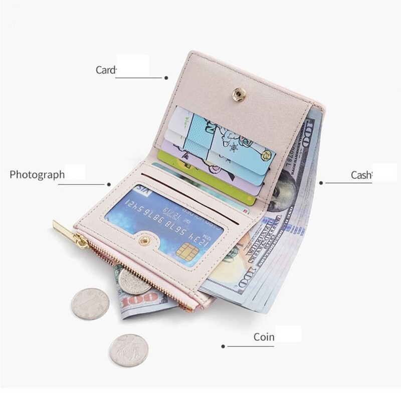 Portofel nou brodat pentru femei, doamne, portmonee, piele PU, fermoar, suport card de credit, clutch, buzunar pentru geanta de bani