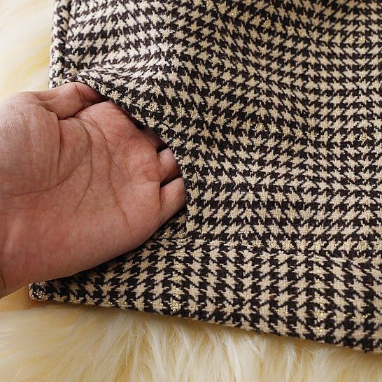 2024, toamnă iarnă, nouă fustă neregulată de lână, pachet cu talie înaltă, fustă de șold, fuste lungi în carouri din picior de gală B437