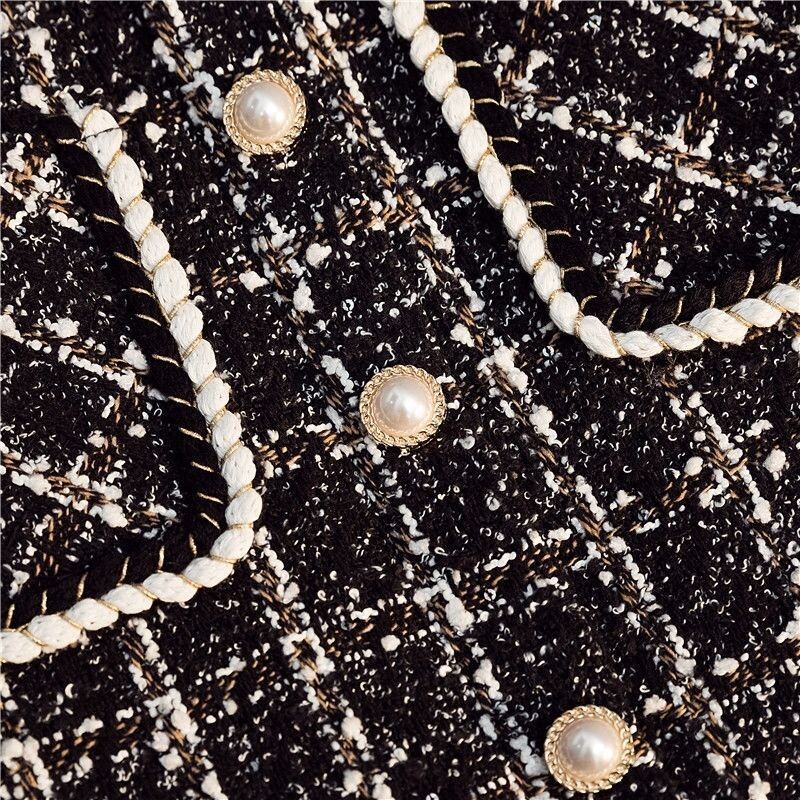 2024 Femei Toamnă Iarnă Nouă Fusta în carouri cu talie înaltă Fusta de lână cu un singur piept Doamnelor Pachet Split Fuste șold B400