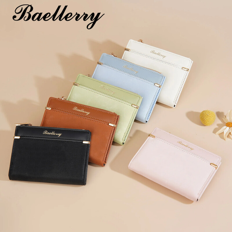 Portofel scurt de modă pentru femei Poșeta de doamnă pentru femei Suport card Portofel mic pentru femei Poșeta alb-crem Mini clutch pentru fată