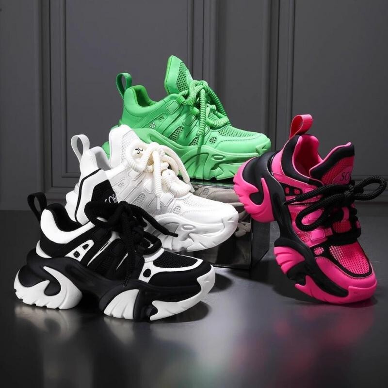 Pantofi cu platformă grosime, cu talpă groasă, pantofi casual pentru femei, cu șireturi, pentru femei, la modă de primăvară, în aer liber, pantofi de mers 2024