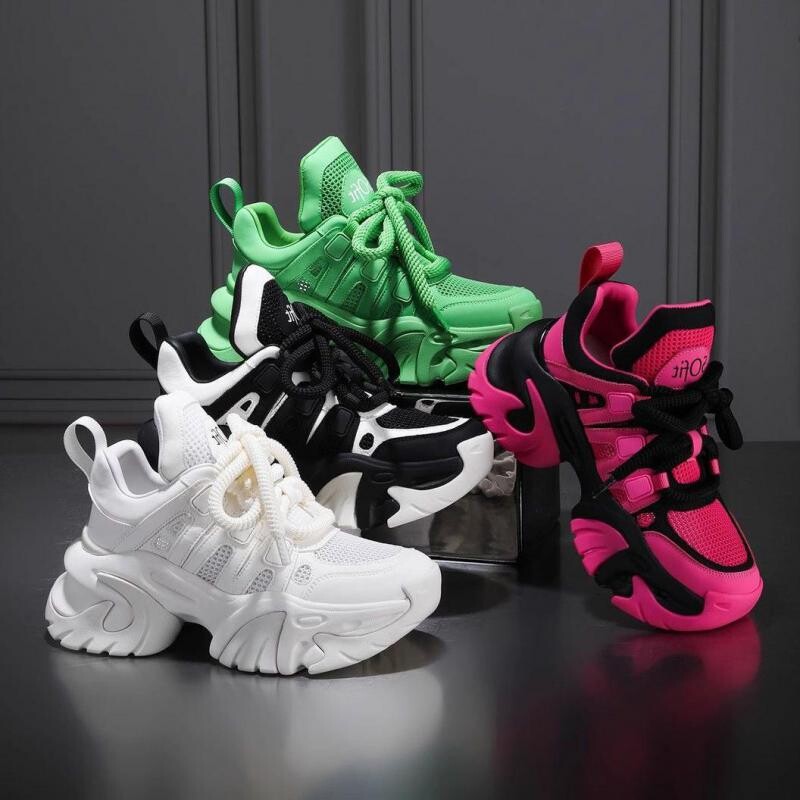 Pantofi cu platformă grosime, cu talpă groasă, pantofi casual pentru femei, cu șireturi, pentru femei, la modă de primăvară, în aer liber, pantofi de mers 2024