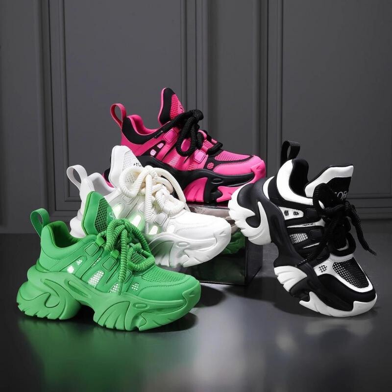 Pantofi cu platformă grosime, cu talpă groasă, pantofi casual pentru femei, cu șireturi, pentru femei, la modă de primăvară, în aer liber, pantofi de mers 2024