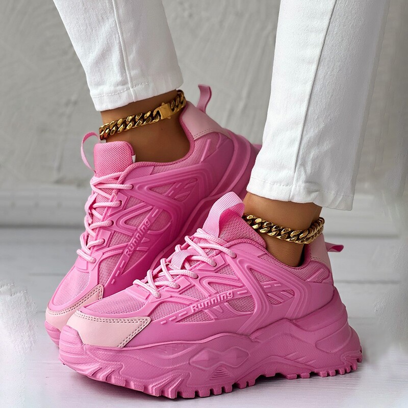 Toamna Iarna Pantofi Antiderapanti Grosi pentru Femeie Moda Cuplu Student Talpa groasa Tata Pantofi Roz Fie Pantofi sport cu platforma