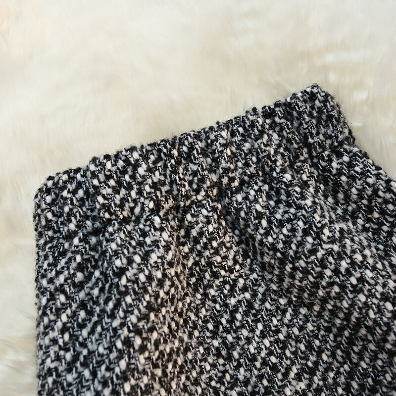 Seoulish, toamnă iarnă, din lână, fuste de damă, cu talie înaltă, cu nasturi, cu nasturi, în față, coreeană, cu teaca, 2024, nou