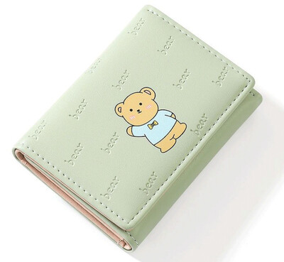 Ins modni studentski novčanik Slatki medvjedić s crtanim filmovima s više kartica Trostruki kratki novčanik Dječja torbica za novčiće Školska torbica za novčiće