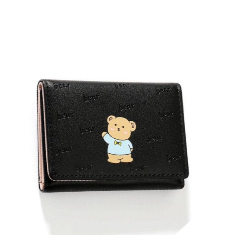 Ins modni studentski novčanik Slatki medvjedić s crtanim filmovima s više kartica Trostruki kratki novčanik Dječja torbica za novčiće Školska torbica za novčiće