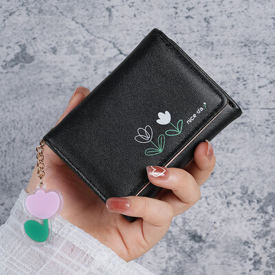 Poșeta lalele ~in simple retro doamne mici rafinate simple studenți portofel simplu cu monede