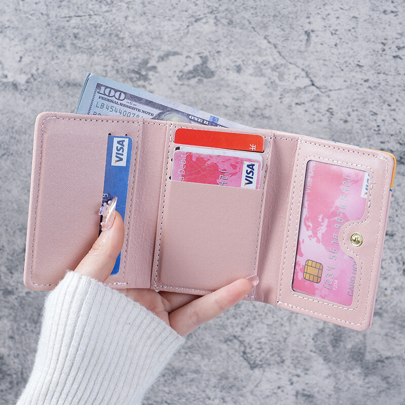 Ženski novčanici od PU kože Slatki uzorak medvjeda Torba za studentske iskaznice Djevojka Slot za više kartica Držač kartica Kratka ženska torbica za novčiće