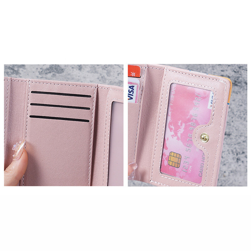 Ženski novčanici od PU kože Slatki uzorak medvjeda Torba za studentske iskaznice Djevojka Slot za više kartica Držač kartica Kratka ženska torbica za novčiće