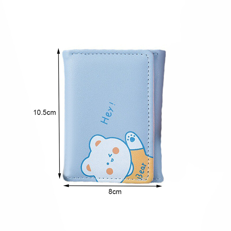 Ženski novčanici od PU kože Slatki uzorak medvjeda Torba za studentske iskaznice Djevojka Slot za više kartica Držač kartica Kratka ženska torbica za novčiće