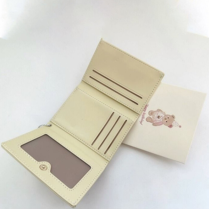 Kratki mali novčanik Student Slatki crtani Držač kartice velikog kapaciteta Trostruki novčanik Utori za više kartica Držač kartice Djevojka Torbica za novčiće