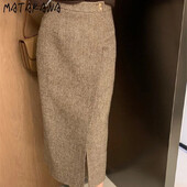 Matakawa Fuste Toamnă Iarnă Femei Moda Coreeană Chic Elegante Faldas Mujer Toamna Iarnă Solid Fusta Lungă Retro Simplu