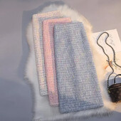 2023 pentru femei, toamnă iarnă, moda lungă, fuste cu talie înaltă, femei, subțiri, casual, în formă de A, pentru femei, în carouri, din tweed, Y623