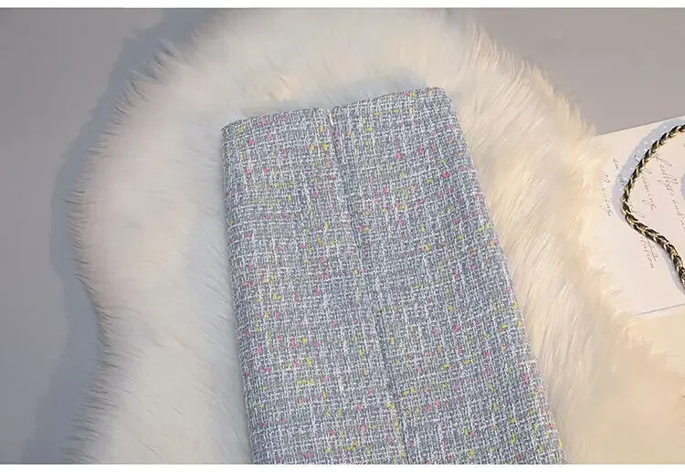 2023 pentru femei, toamnă iarnă, moda lungă, fuste cu talie înaltă, femei, subțiri, casual, în formă de A, pentru femei, în carouri, din tweed, Y623