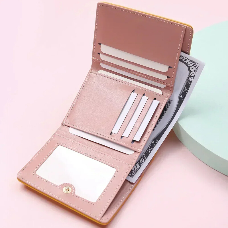 Sieviešu maks jauks mazs dinozauru maks ar sprādzi salokāms īss maks Zīmola dizains Pu ādas monētu maciņa ID kredītkartes turētājs