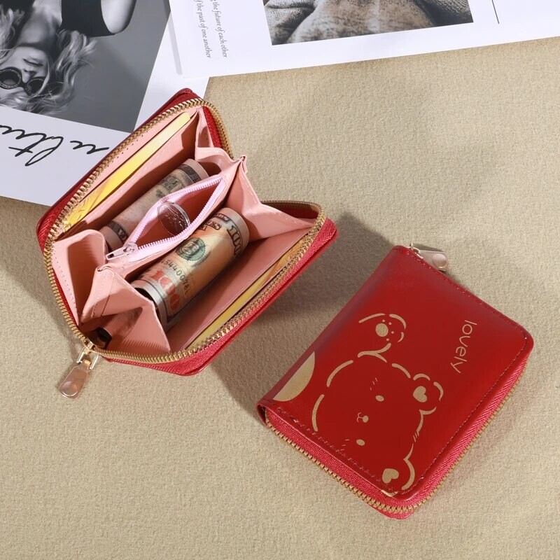 1PC novčanik Ženski ženski mini novčanici s resicama Slatki kratki patentni zatvarač Lijepa torbica za novčiće od pu kože Ženski ručni novčanik