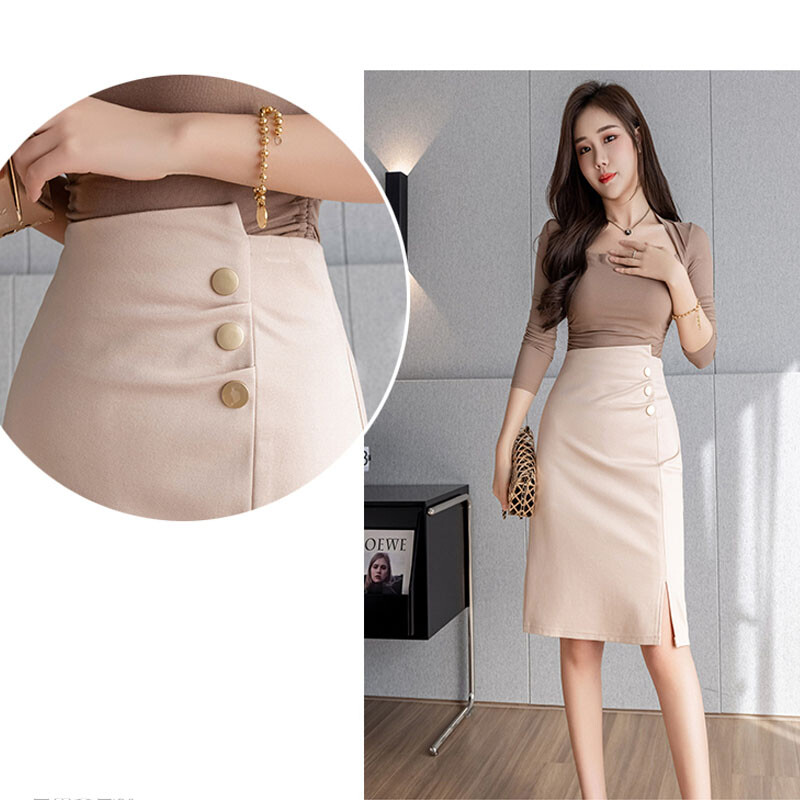 2024. Ženske suknje Elegantne modne nove uredske ženske suknje Crne tanke pencil suknje visokog struka Ležerne suknje za žene Faldas A890