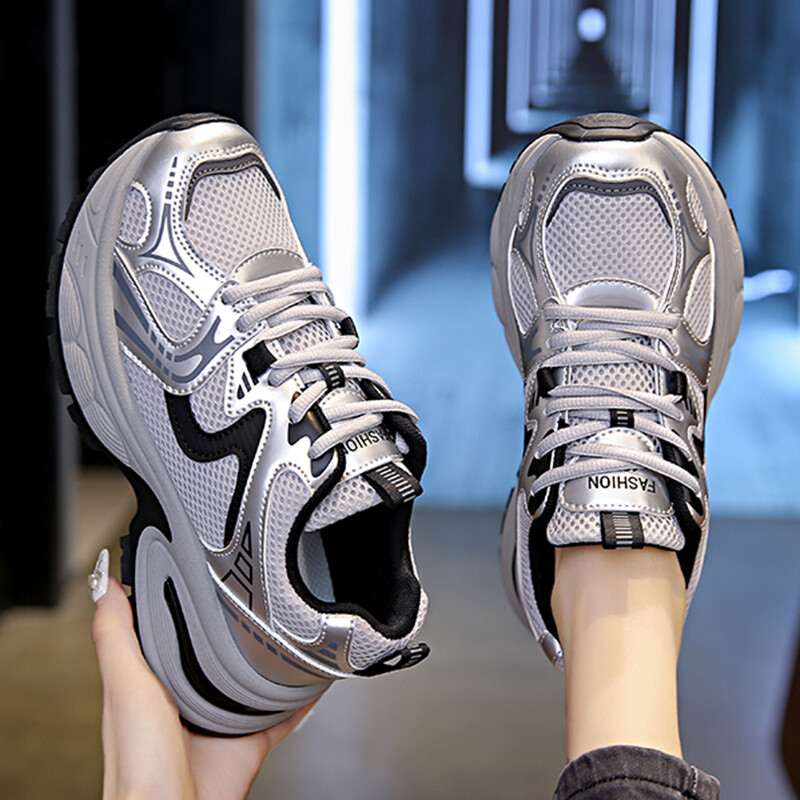 Pantofi cu platformă pentru femei, ocazional, modă, design simplu, pantofi sport, pantofi de tenis cu șireturi, pantofi de alergare confortabili în aer liber 40