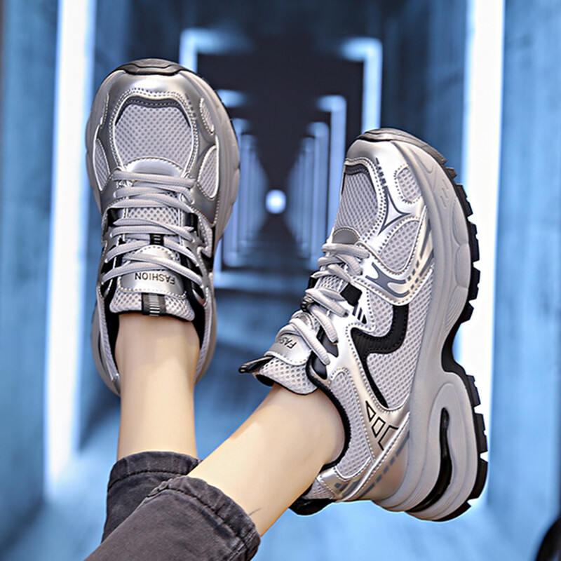 Pantofi cu platformă pentru femei, ocazional, modă, design simplu, pantofi sport, pantofi de tenis cu șireturi, pantofi de alergare confortabili în aer liber 40