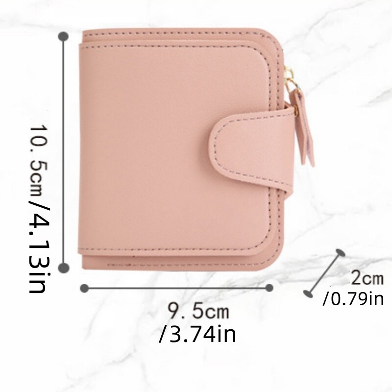 Poșetă mică pentru monede pentru femei Suport card Portofel pentru damă cu fermoar Portofele pentru femei din piele PU cu cataramă