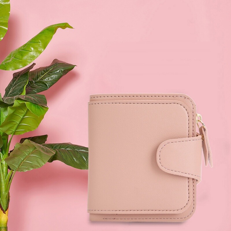 Poșetă mică pentru monede pentru femei Suport card Portofel pentru damă cu fermoar Portofele pentru femei din piele PU cu cataramă