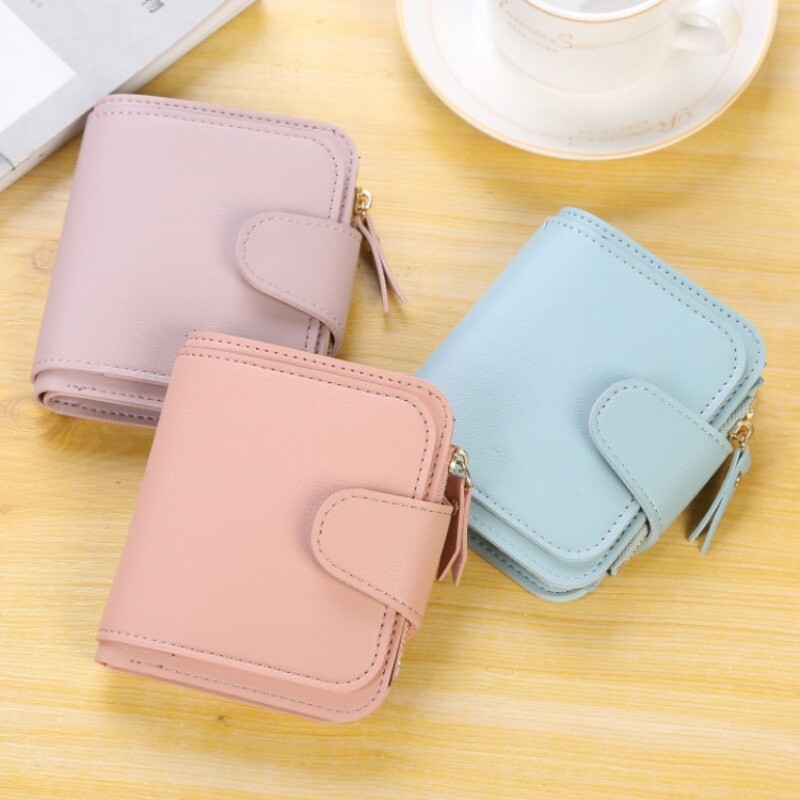 Poșetă mică pentru monede pentru femei Suport card Portofel pentru damă cu fermoar Portofele pentru femei din piele PU cu cataramă
