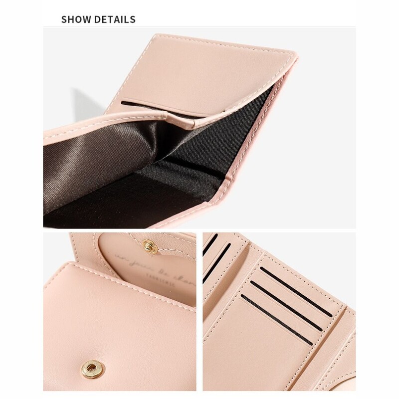 Portofel mic din piele PU pentru femei, mini portofel pentru femeie, cu buzunar, portofel pentru femei, portofel pentru fete, broderie, portofel de pisica, portofel pentru femei