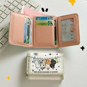 Portofele scurte de înaltă calitate, cu trei pliuri, din piele PU, portmoneu mic, cataramă, drăguț, suport pentru carduri, femei, doamne