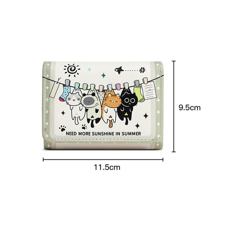 Portofele scurte de înaltă calitate, cu trei pliuri, din piele PU, portmoneu mic, cataramă, drăguț, suport pentru carduri, femei, doamne